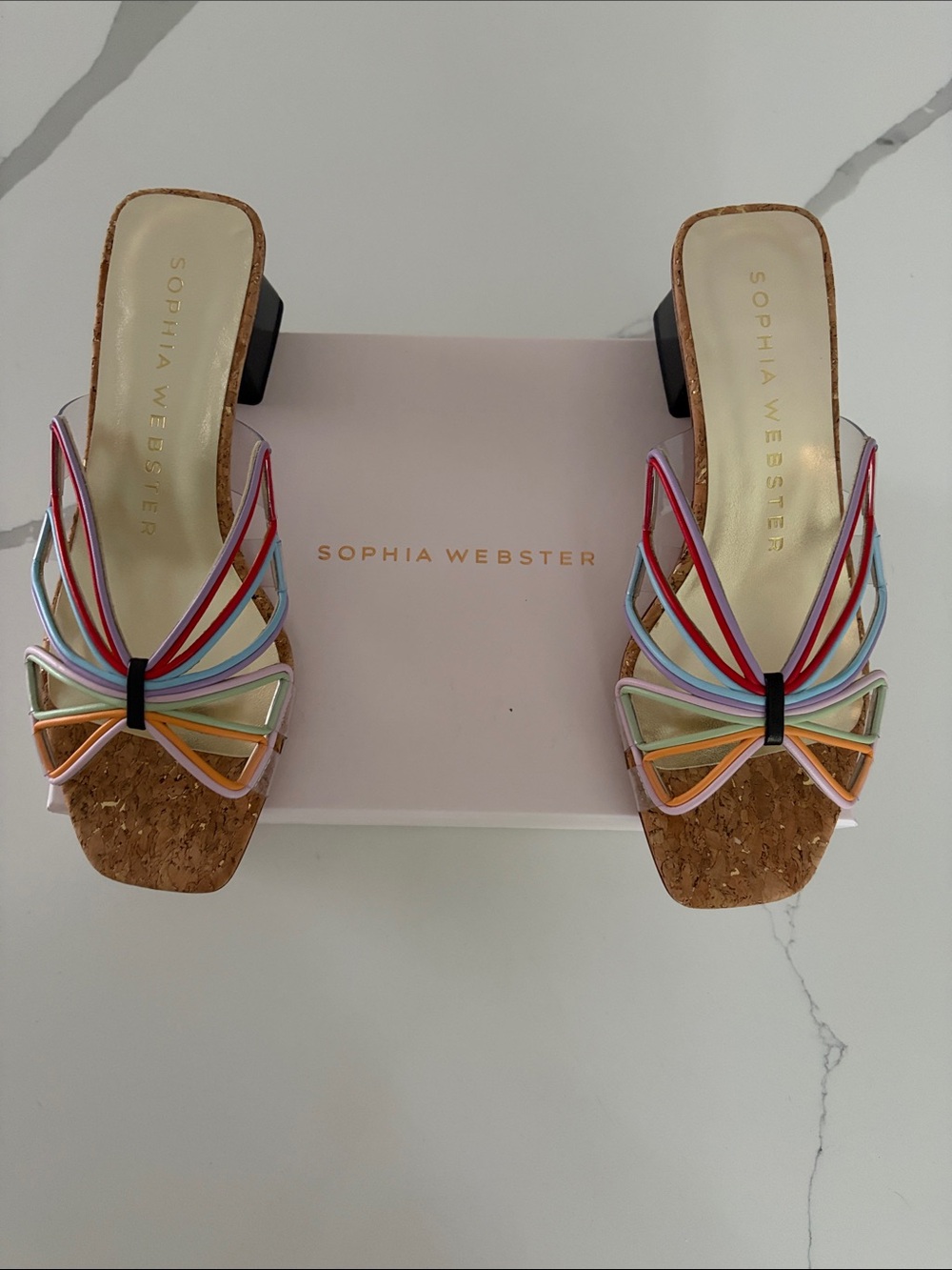 Sophia Webster Rainbow butterfly Heel Mules - Picture 2 of 3